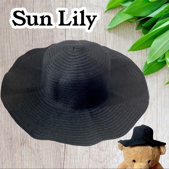 Sun Lily - Sun hat black nylon cotton blend chic - Picture 1 of 9